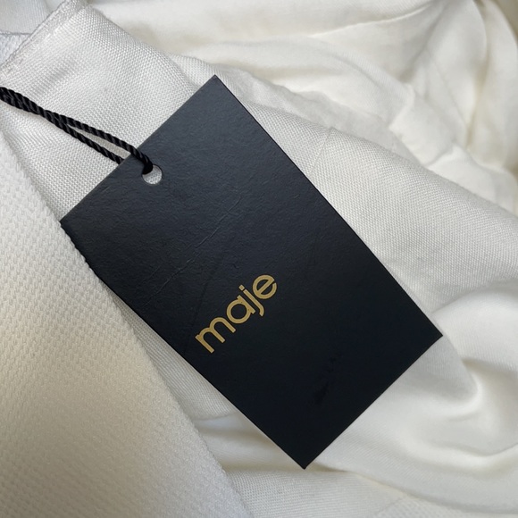 Maje Rushane Women's White Robe Imprimee Dress NWT - Picture 9 of 11